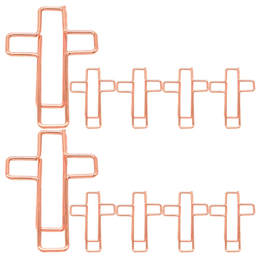 10 Pcs Cross Clip Binder Clips Church Paperclips Big Drawing Document Large Office Cartoon